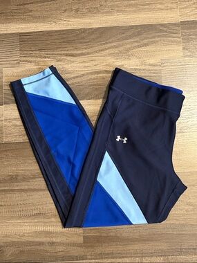 Under Armour Navy, Royal & Light Blue Colorblock 3/4 Leggings